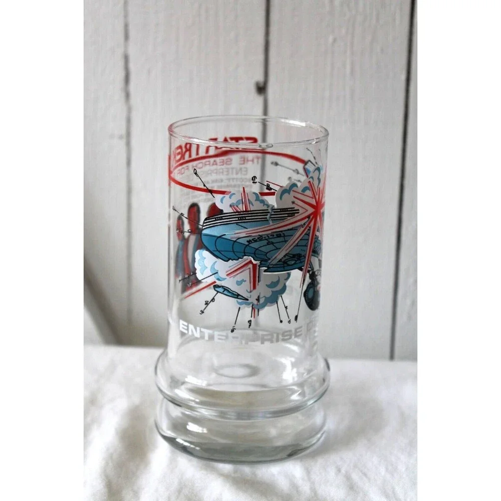 1984 Star Trek III Search For Spock Enterprise Destroyed Taco Bell Glass-Mint